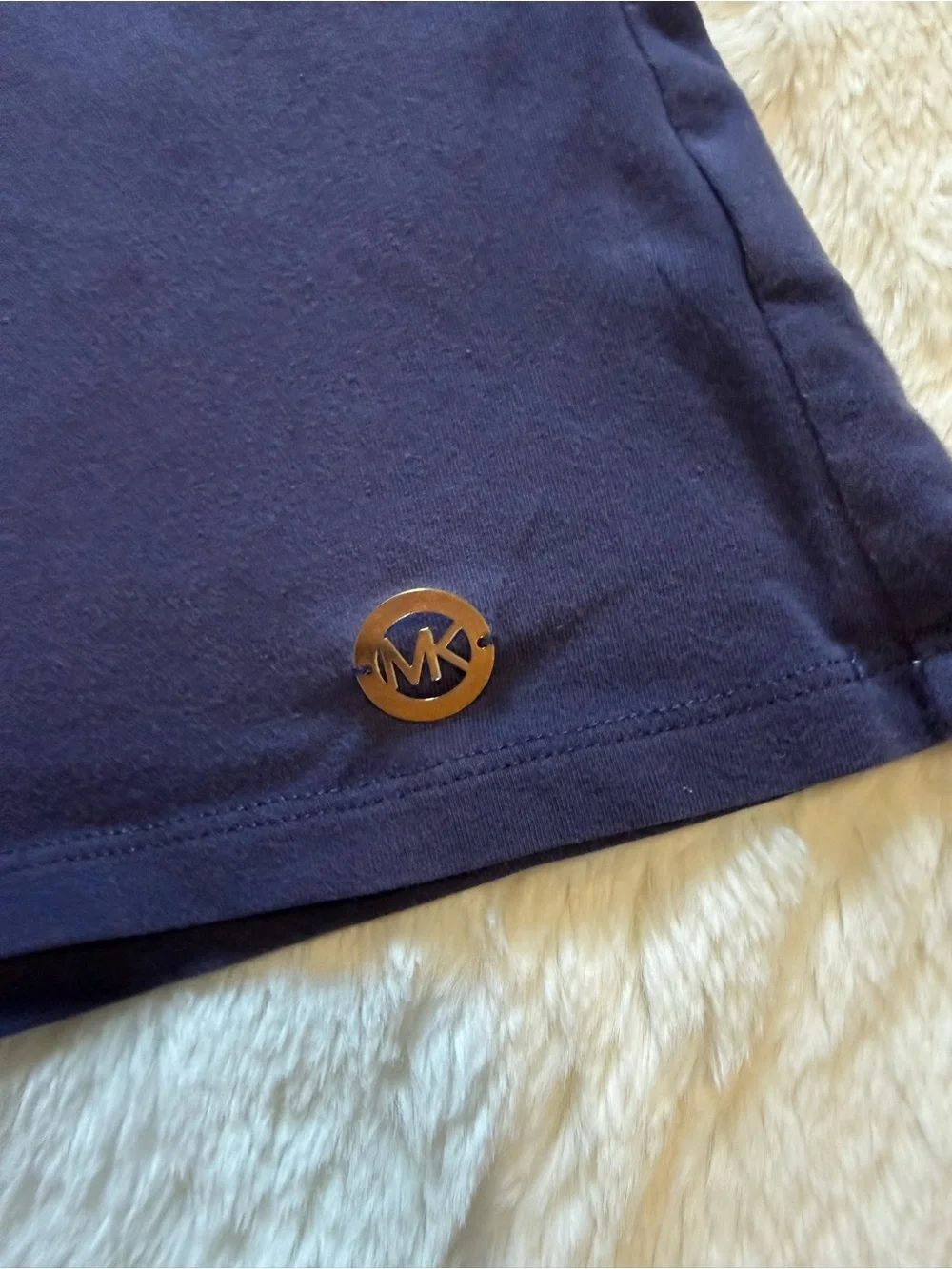 Michael Kors Navy Cold-Shoulder short Sleeve Scoop Neck T-shirt